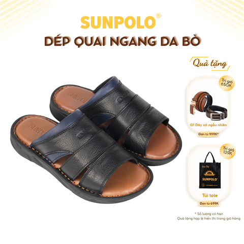 Dép Quai Ngang Nam Da Bò SUNPOLO FQN063