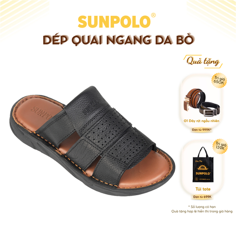 Dép Quai Ngang Nam Da Bò SUNPOLO FQN062