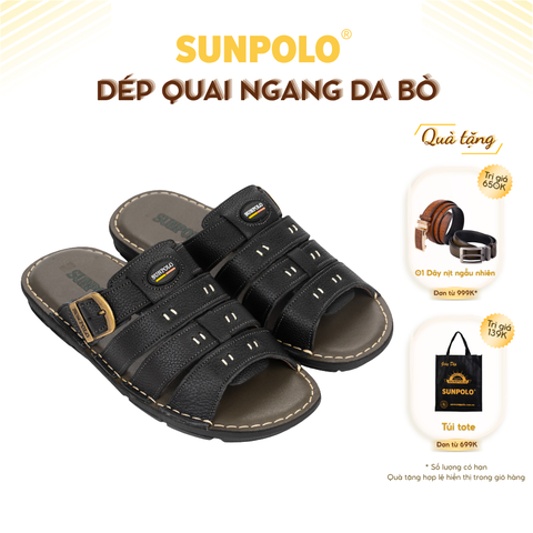 Dép Quai Ngang AQN006 Da Bò Cao cấp
