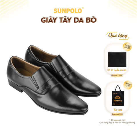 Giày tây TAY234 da bò đế cao su mũi nhọn có 2 phiên bản màu Đen/Nâu