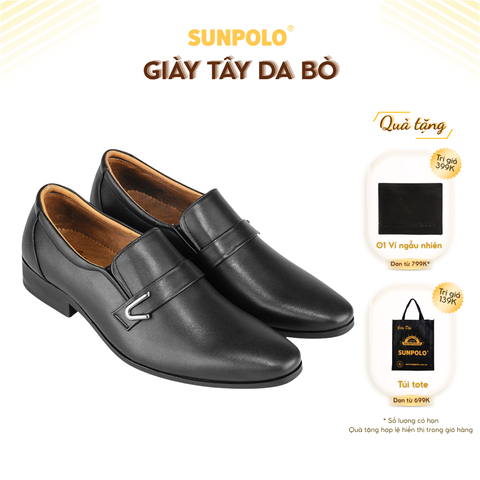 Giày tây nam SKT116 da bò đế cao su mũi nhọn