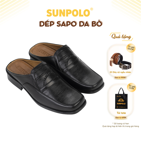 Dép Sapo nam SPO016 đế cao da bò