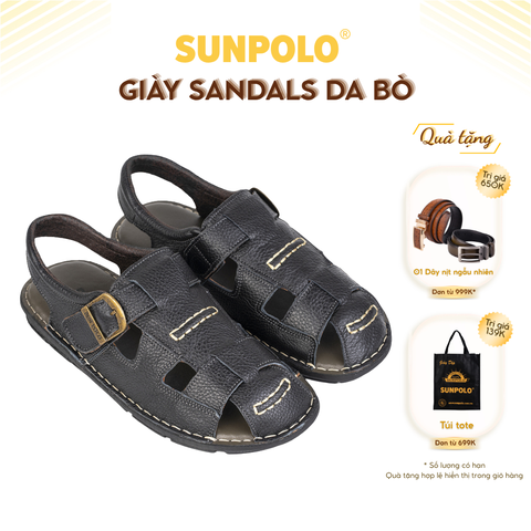Xăng đan bít mũi da bò Sandals SDA019