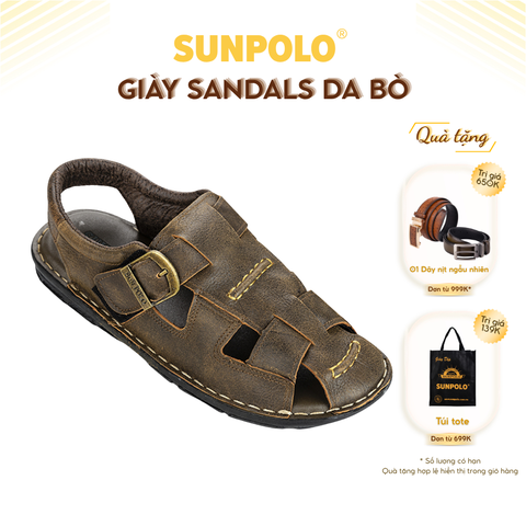 Xăng đan bít mũi da bò Sandals SDA019