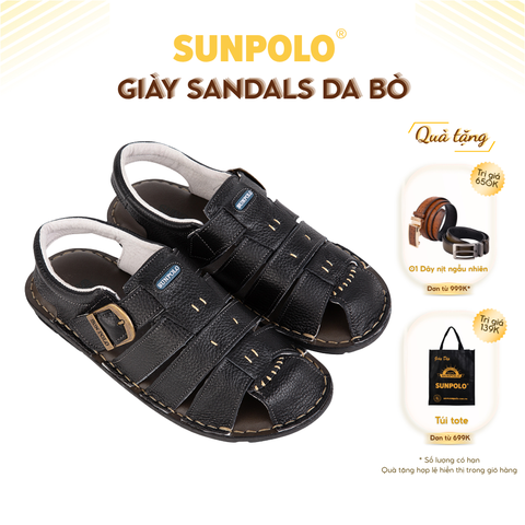 Sandals Nam SDA008 Da Bò Cao Cấp