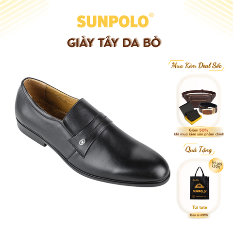 Giày tây nam KT0531 da bò mũi nhọn có 2 phiên bản màu Đen Nâu