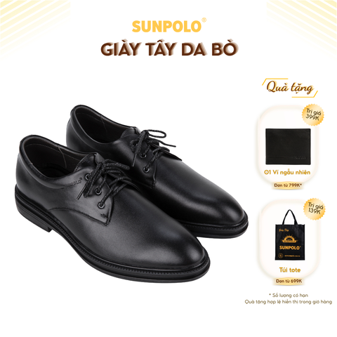 Giày tây SPH296 buộc dây da bò đế cao su gồm 2 phiên bản màu Đen/Nâu