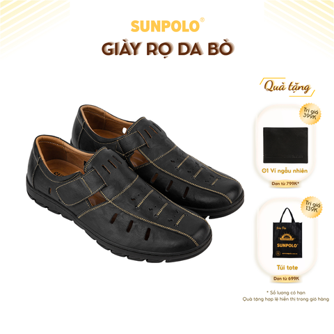 Giày rọ STA680 da bò đế cao su thoáng khi 2 phiên bản màu Đen/Nâu