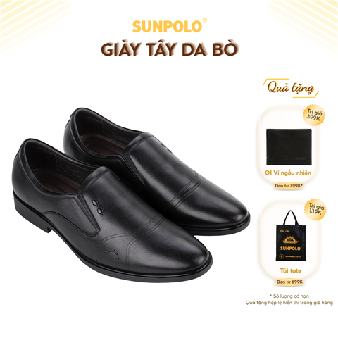 Giày tây nam SPH310 da bò công sở Đen Nâu