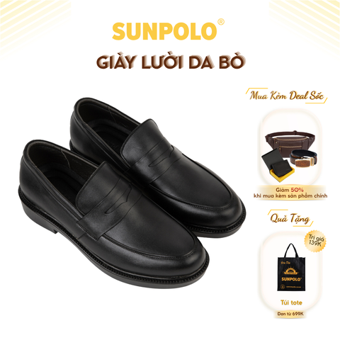 Giày lười SPH503 da bò đế cao su hiện đại phù hợp đi tiệc, công sở