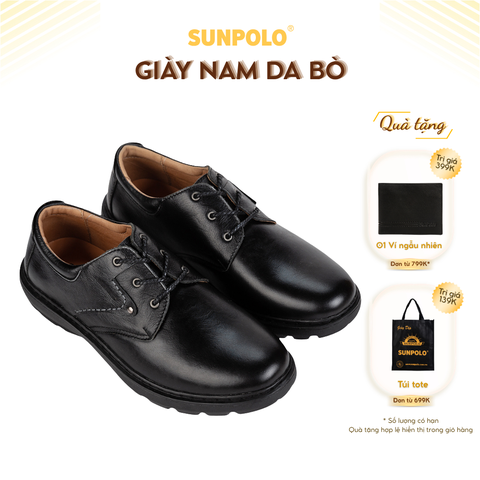 Giày nam XIPO01 buộc dây da bò cổ điển và hiện đại, trẻ trung