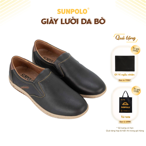 Giày lười SPH423 da bò hiện đại, trẻ trung cho phái mạnh