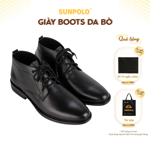 Giày Boot BOOT03 Da Bò Cột Dây