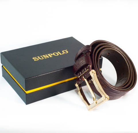 Thắt lưng nam da bò SUNPOLO Đen - BSBK28