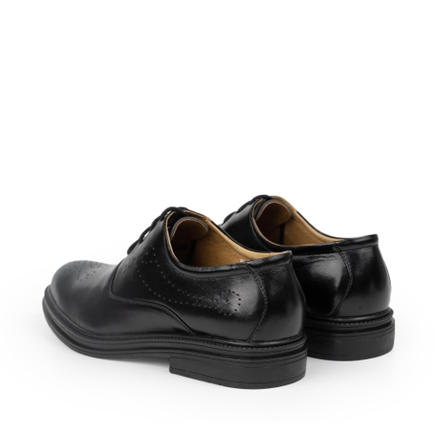 Giày tây nam MU3104 da bò cột dây đế cao su mũi tròn