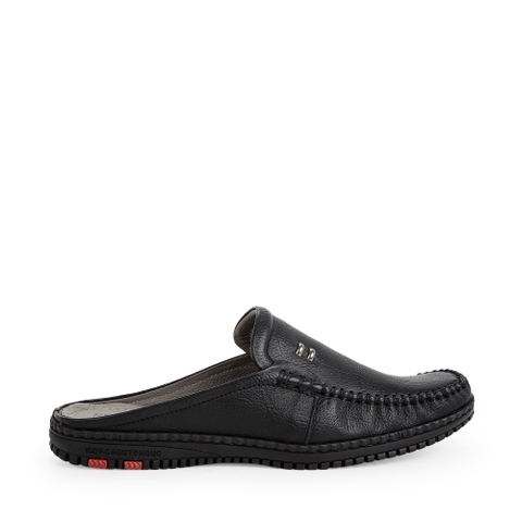 Dép sapo SPO322 da bò đế cao su mũi tròn gồm 2 phiên bản màu Đen/Nâu