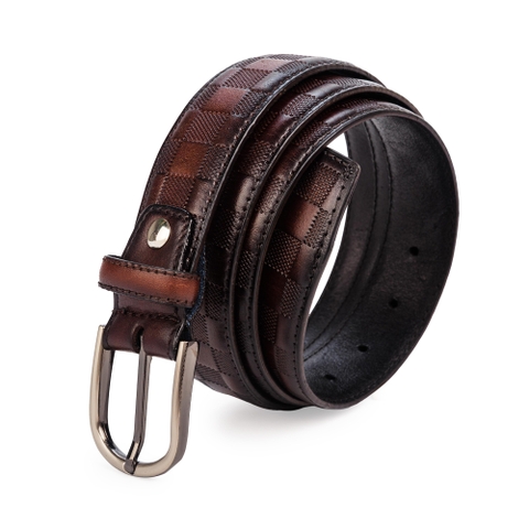 Thắt lưng nam da bò Khóa xỏ kim Nâu - BSMK39
