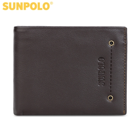 Bóp Nam Da Bò SUNPOLO Đen Nâu - WS10DN