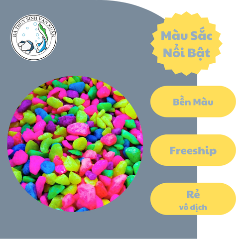 1 Kg Sỏi Nhiều Màu Trang Trí Hồ Cá, Bể Cá, Bể Thủy Sinh, Chậu Cây Size Nhỏ Vừa To
