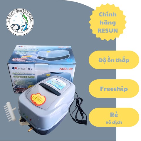 Máy Sủi Oxy Tích Điện RESUN ACD-30 ACD-80 ACD-130 Cho Hồ Cá, Cá Koi