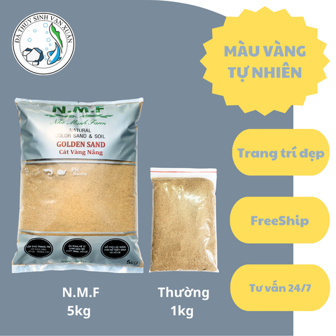 Cát Vàng Nắng N.M.F Trải Nền, Trang Trí Bể Cá, Hồ Cá, Bể Thủy Sinh 1kg 5kg