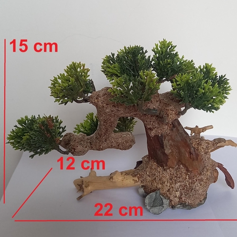Lũa Bonsai Dáng Huyền Ghép Tán Lá Nhựa | Size Nhỏ ; Vừa ; To ; Đại