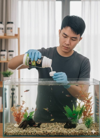 Men Vi Sinh Aquarium Care Làm Trong Nước, Khử Độc Nước Bể Cá 250ml