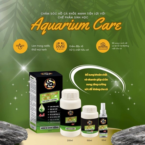 Men Vi Sinh Aquarium Care Làm Trong Nước, Khử Độc Nước Bể Cá 250ml