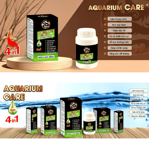 Men Vi Sinh Aquarium Care Làm Trong Nước, Khử Độc Nước Bể Cá 250ml