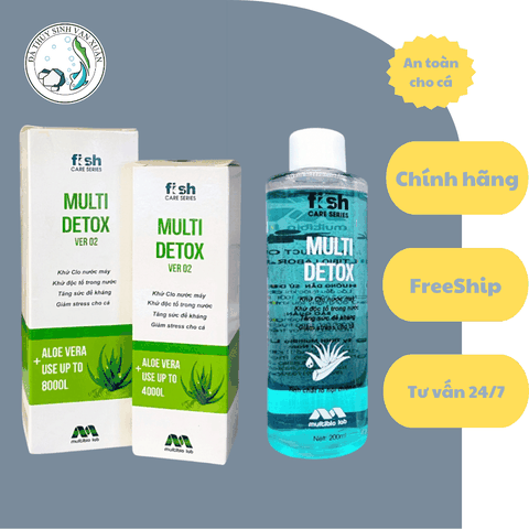 MULTI DETOX chai 100 200ML khử độc tố nước nuôi cá cảnh nhanh chóng an toàn