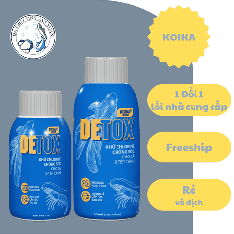KOIKA DETOX | Dung Dịch khử Clo, Khử Kim Loại Nặng, Giảm Stress, Chống Sốc Chuyên Cho Cá Tép cảnh