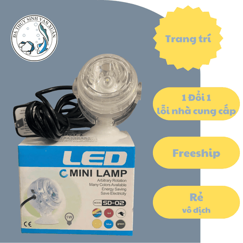 Led Mini Lamp SD-02 Jeneca Nhiều Màu Rọi Sáng Trang Trí Trong Bể Cá