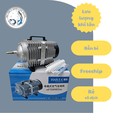 Máy sủi oxy Hailea ACO-590 (590W) 220v 26 Vòi Chia – Công suất lớn cho hồ cá & thủy sản