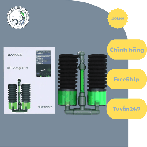 Lọc sủi vi sinh Bio đôi Qanvee QS-100A/200A - Có khoang chứa thêm vật liệu lọc