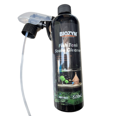 Chai Xịt Tẩy Cặn Canxi Bể Cá Biozym Fish Tank Scale Cleaner chai 500ml an toàn cho cá tép và thực vật hồ cá