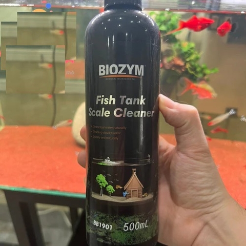 Chai Xịt Tẩy Cặn Canxi Bể Cá Biozym Fish Tank Scale Cleaner chai 500ml an toàn cho cá tép và thực vật hồ cá