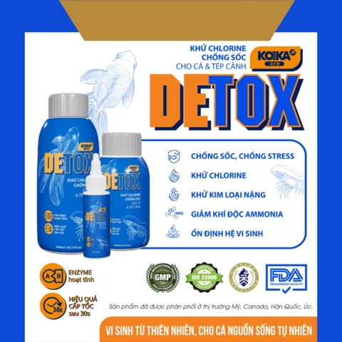 KOIKA DETOX | Dung Dịch khử Clo, Khử Kim Loại Nặng, Giảm Stress, Chống Sốc Chuyên Cho Cá Tép cảnh