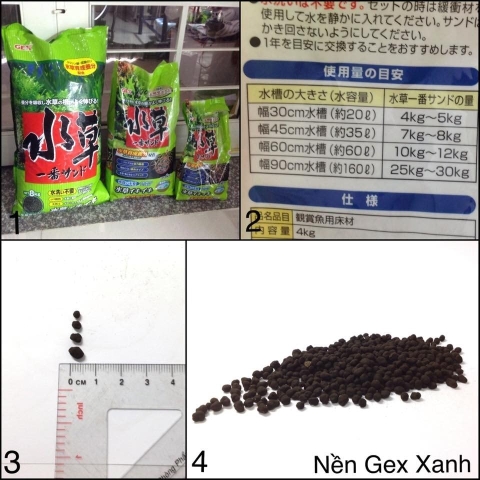 PHÂN NỀN GEX XANH NHẬT BẢN CHO HỒ CÁ THỦY SINH - 2KG 8KG
