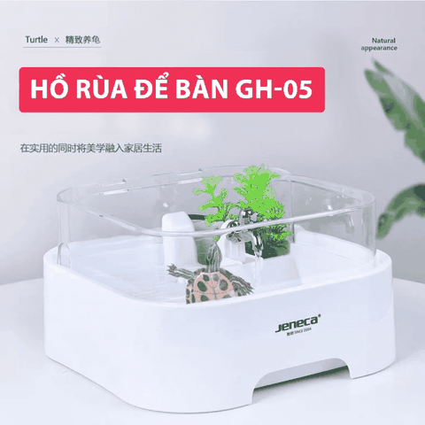 Hồ Nuôi Rùa Chuyên Dụng MINI Để Bàn GH-05 Có Dàn Lọc size 28x28x17