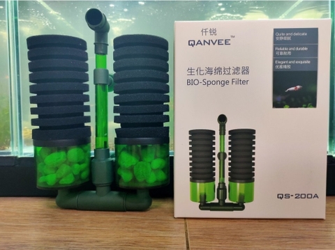 Lọc sủi vi sinh Bio đôi Qanvee QS-100A/200A - Có khoang chứa thêm vật liệu lọc