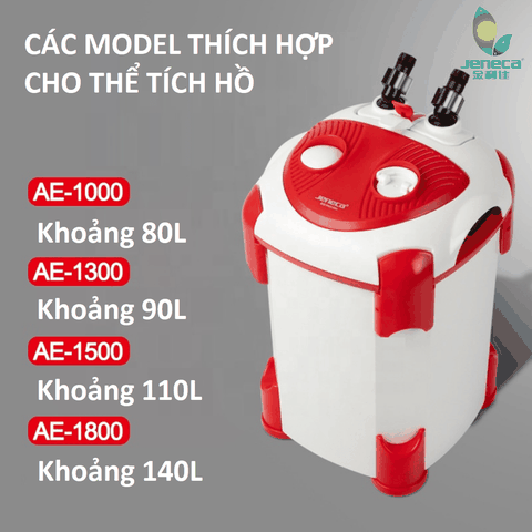Lọc Thùng JENECA - Lọc Chuyên Dụng Cho Hồ Cá Thủy Sinh - AE1000, AE1300, AE1500, AE1800