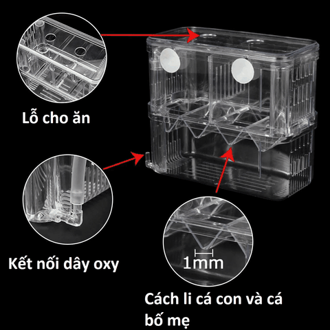 Lồng Đẻ Cho Cá , Lồng Ấp Cá Bảo Vệ An Toàn Cho Cá Con 18.5X9X15.5CM