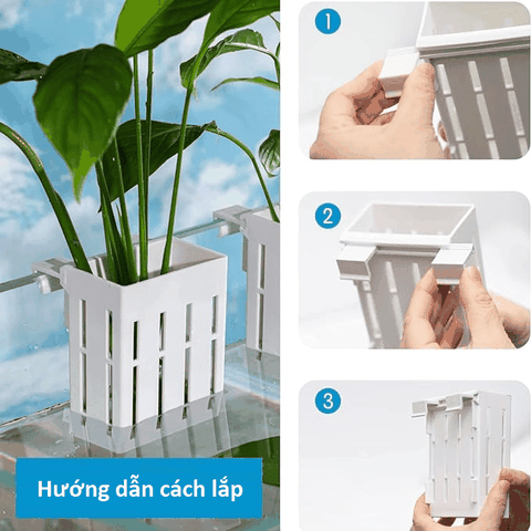 Giỏ trồng cây thủy sinh móc thành hồ cá, hồ tép, hồ bán cạn