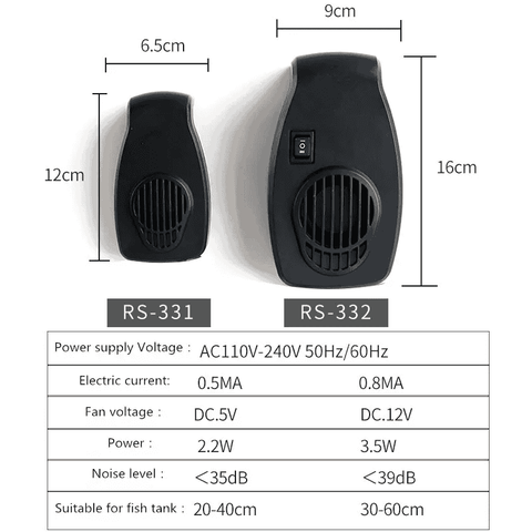 QUẠT TẢN NHIỆT CHO BỂ THỦY SINH COOLING FAN RS-331 RS-332 RS ELECTRICAL