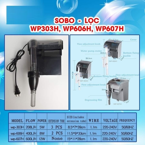 Lọc Thác Dành Cho Hồ Cá Mini SOBO 303H, 606H, 607H