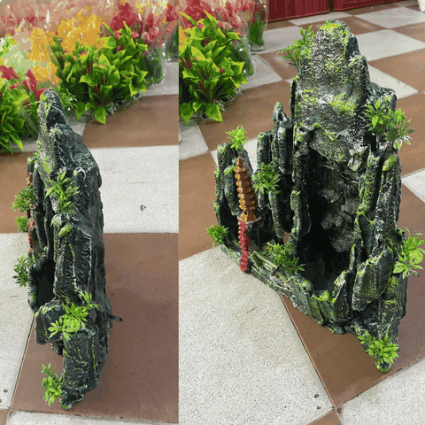 Thủy Sinh Tiểu Cảnh Trang Trí Suối  Thác Cát Chảy Cho Hồ Cá[Size Nhỏ Trung To]