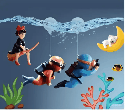 Đồ trang trí người nhái bể cá thợ lặn an toàn, có thể điều chỉnh vị trí, phù hợp với tất cả các loại cá và không có cạnh sắc