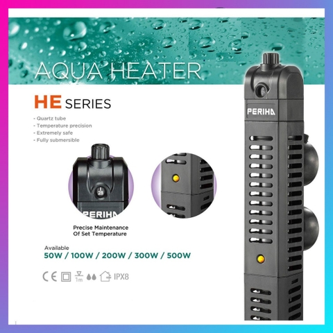 Sưởi bể cá có vỏ bọc chống bỏng PERIHA HE 50W 100W 200W 300W 500W