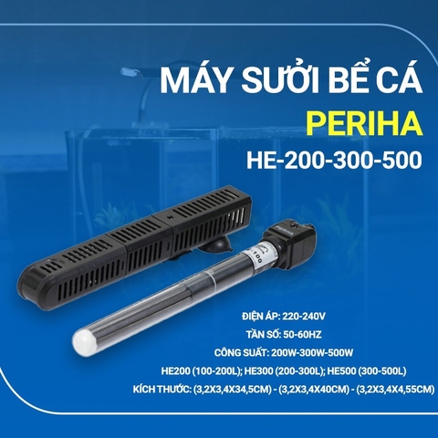 Sưởi bể cá có vỏ bọc chống bỏng PERIHA HE 50W 100W 200W 300W 500W