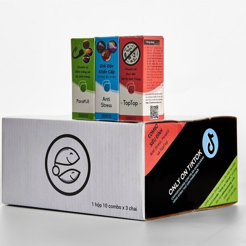 PARAKILL | ANTI STRESS | TOPTOP | BỘ 3 SẢN PHẨM DƯỠNG CÁ CẢNH (LỜ ĐỜ, NẤM, TÚM LẮC, KÝ SINH TRÙNG CHO CÁ CẢNH)